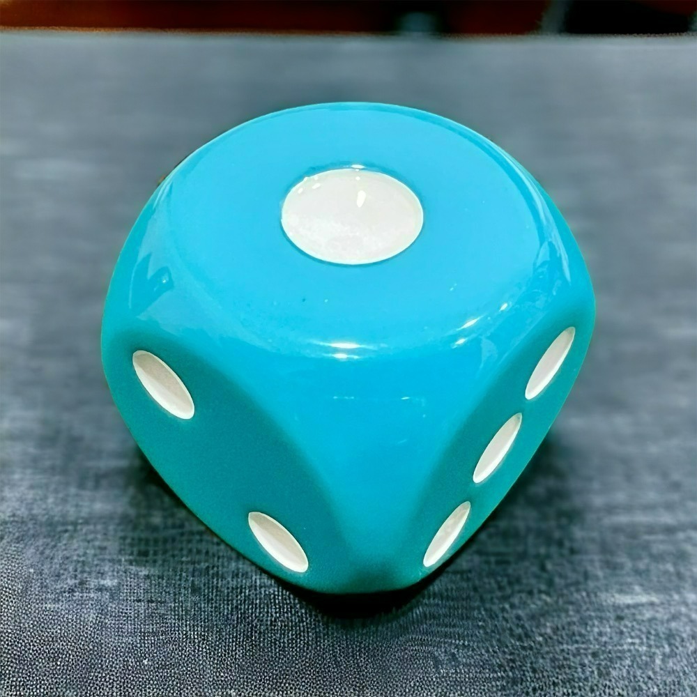 <不要錯過> 50mm 5cm 5公分 骰子 樹脂骰子 6面骰 連莊骰 藍綠色 蒂芬妮綠-細節圖2