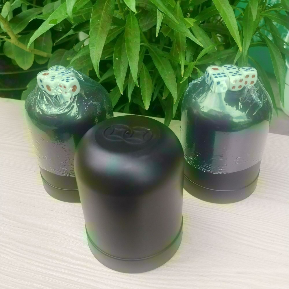 <不要錯過> 黑色簡易骰盅 骰盅 附5顆簡易骰子 無底蓋 活動最佳道具-細節圖2