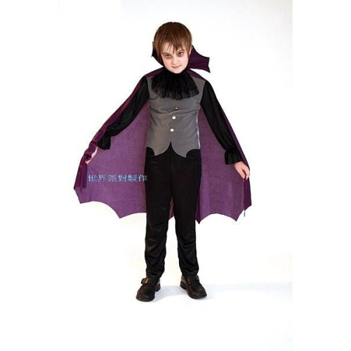 現貨台灣-萬聖節服裝,吸血鬼服裝,兒童變裝服- 紫袍吸血鬼王子