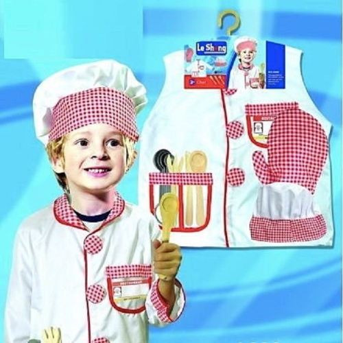 現貨台灣-萬聖節服飾,職業服裝/兒童變裝服-廚師服裝/兒童廚師服七件組