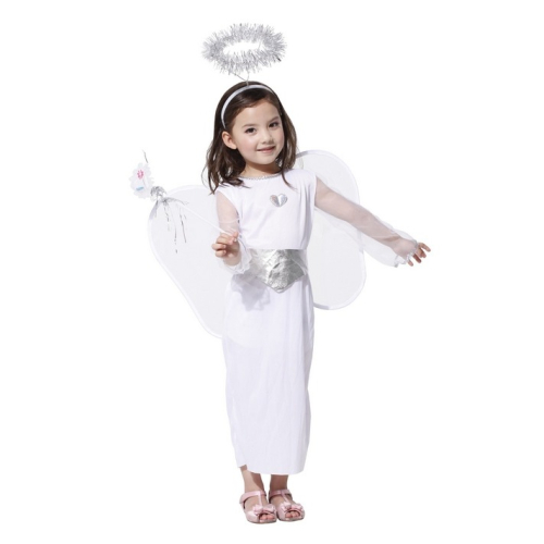 現貨台灣-萬聖節服裝,聖誕節服裝,天使服裝.兒童變裝服-白雪天使裝