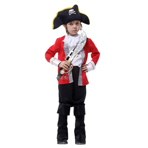 現貨台灣-萬聖節服飾,萬聖節裝扮,海盜船長,兒童變裝服-海盜服裝/虎克小海盜