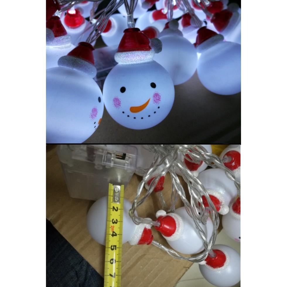 現貨台灣-聖誕節佈置商品/餐廳佈置/聖誕掛旗/聖誕燈串/聖誕節燈串/雪人造型燈串(電池)-細節圖4