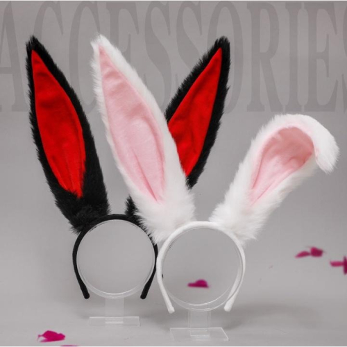 現貨台灣-兔年裝扮飾品/兔女郎/兔耳/兔子髮箍/長毛兔耳髮箍(可彎折)