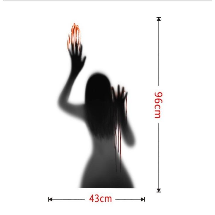 現貨台灣-萬聖節鬼屋佈置/餐廳佈置/萬聖節佈置商品/萬聖節靜電貼/壁貼/窗貼/恐怖鬼影貼/黑影貼/恐怖殺人黑影貼-細節圖3