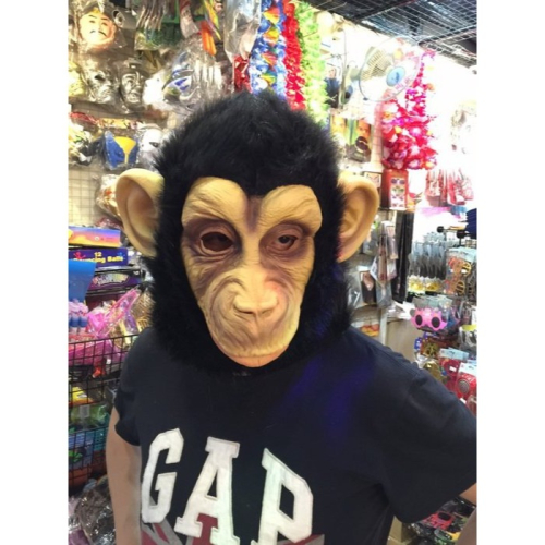現貨台灣-cosplay動物面具/猩猩面具/猴子面具/搞笑恐怖面具/猴子乳膠面具-猴子乳膠頭套