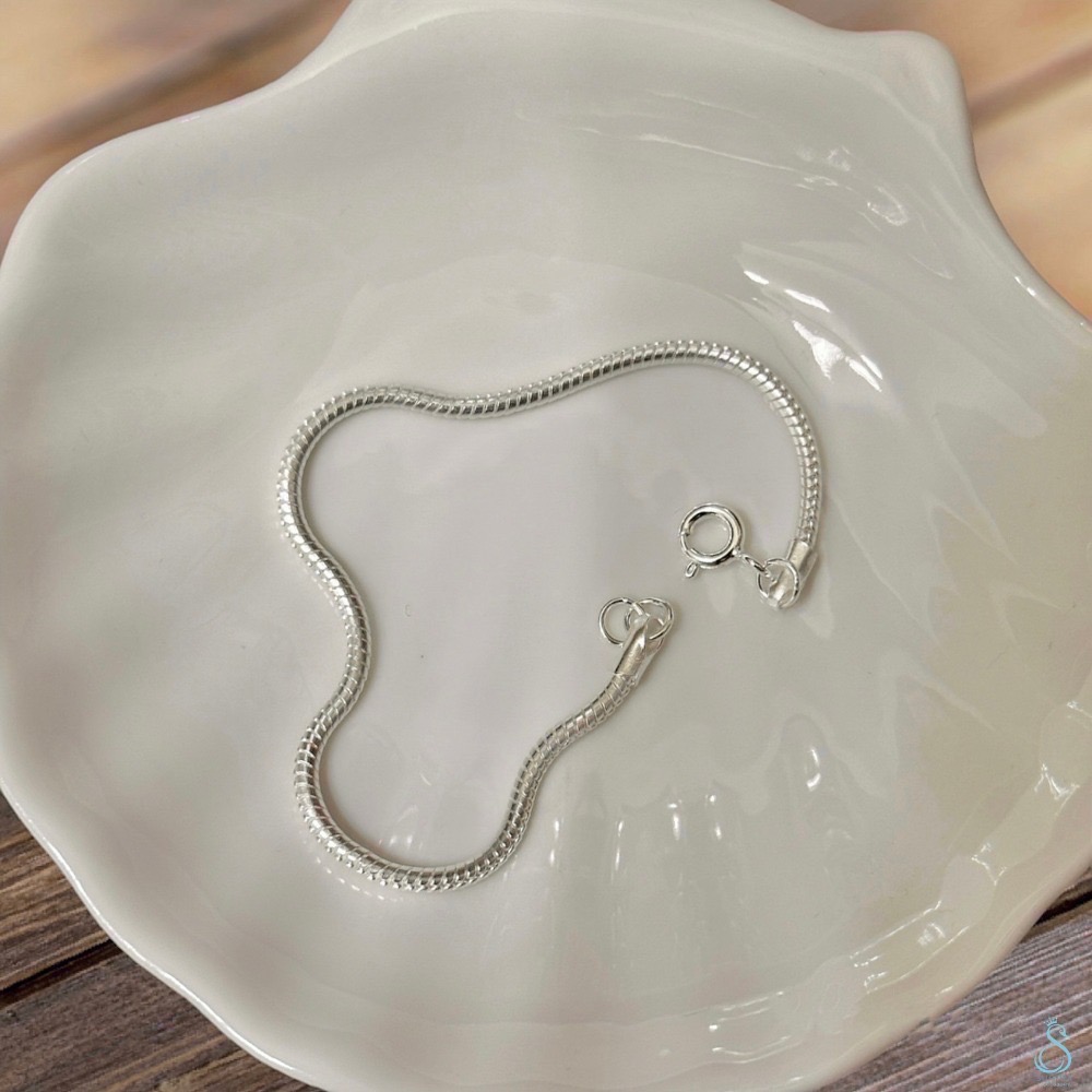 SUMMER 銀飾💫［925純銀］蛇骨圓身手鏈 男女可戴 訂製款多尺寸 純銀手鍊-細節圖5