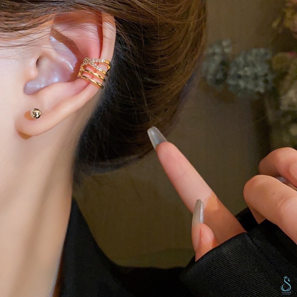 SUMMER 銀飾💫［925純銀］時尚設計感 多層次耳夾 耳骨夾 純銀耳環-細節圖3