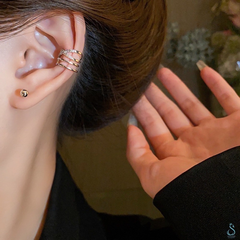 SUMMER 銀飾💫［925純銀］時尚設計感 多層次耳夾 耳骨夾 純銀耳環-細節圖4