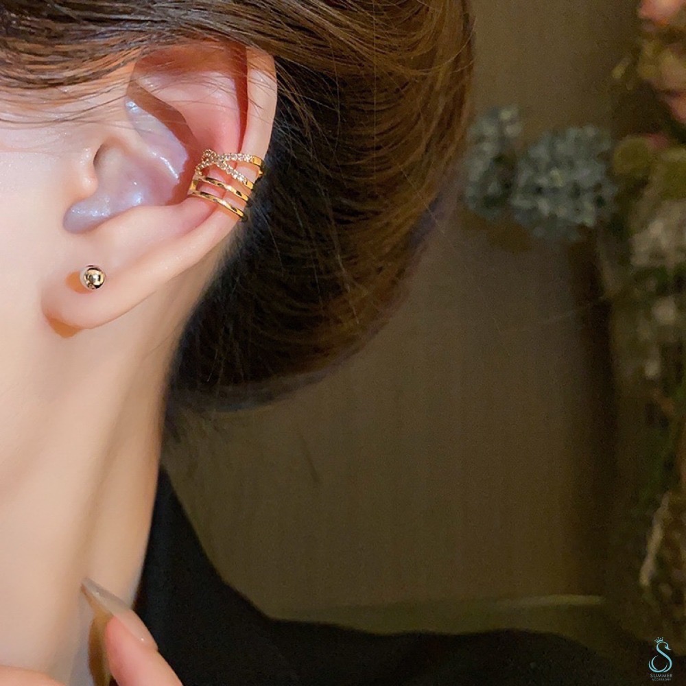 SUMMER 銀飾💫［925純銀］時尚設計感 多層次耳夾 耳骨夾 純銀耳環-細節圖8