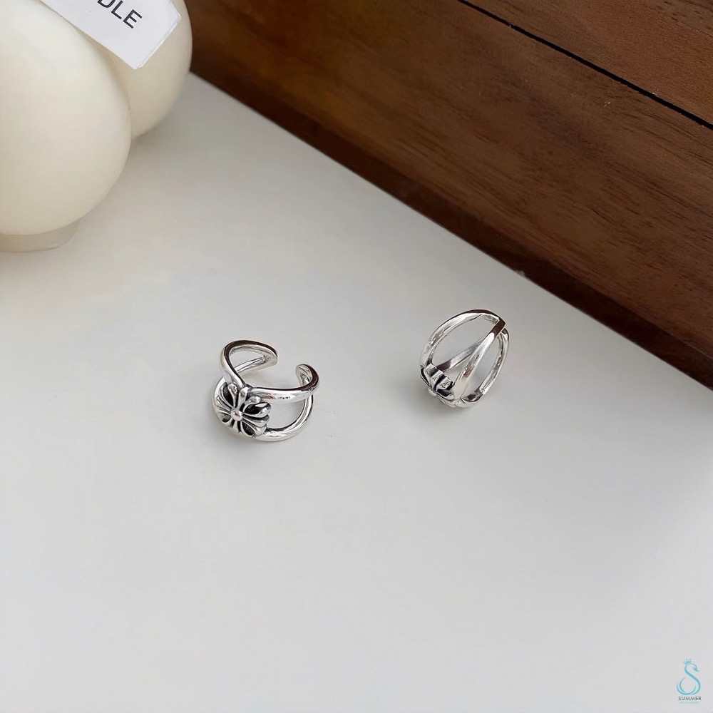 SUMMER 銀飾💫［925純銀］時尚潮流 復古十字架耳夾 耳骨夾 純銀耳環-細節圖6