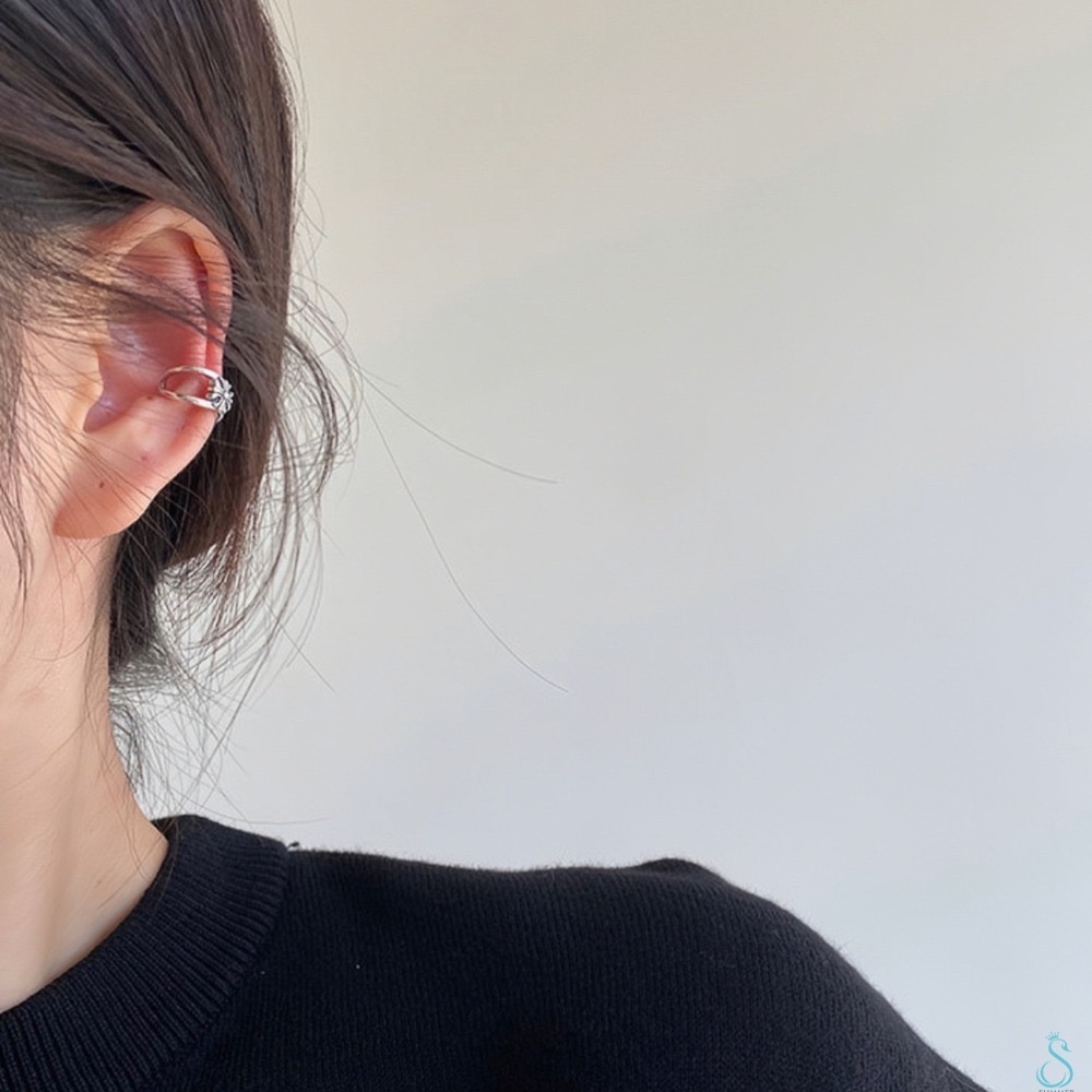 SUMMER 銀飾💫［925純銀］時尚潮流 復古十字架耳夾 耳骨夾 純銀耳環-細節圖7