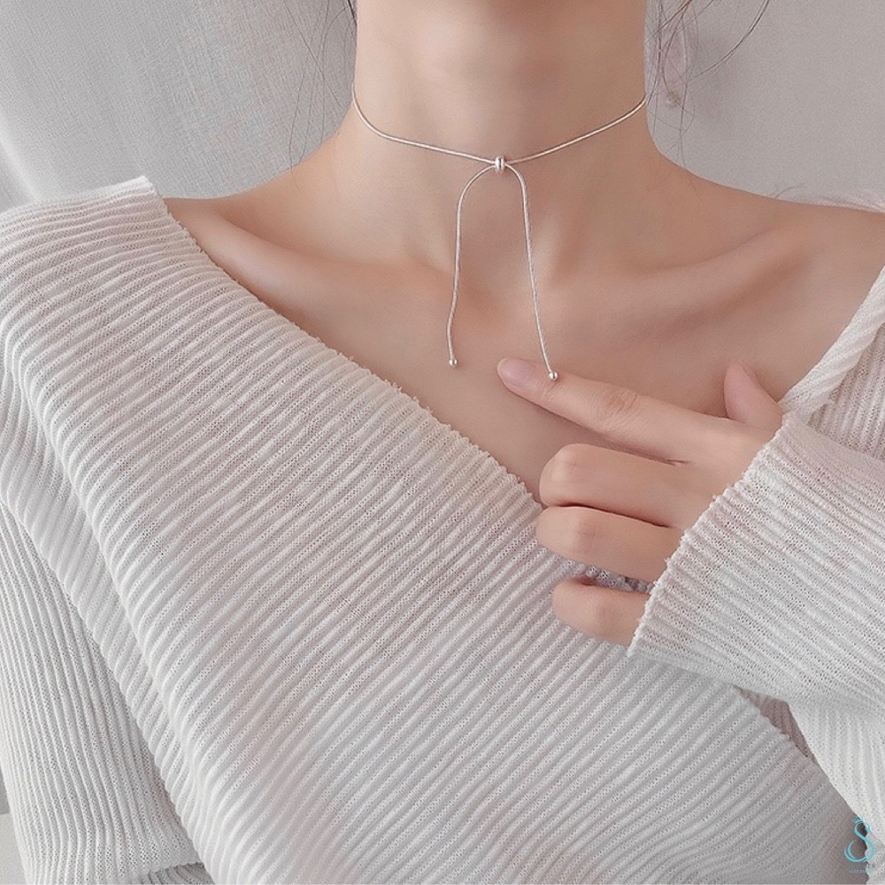 SUMMER 銀飾💫［925純銀］簡約蛇骨鍊（可當手鏈，項鍊佩戴喔！）純銀項鍊 純銀手鍊-細節圖5