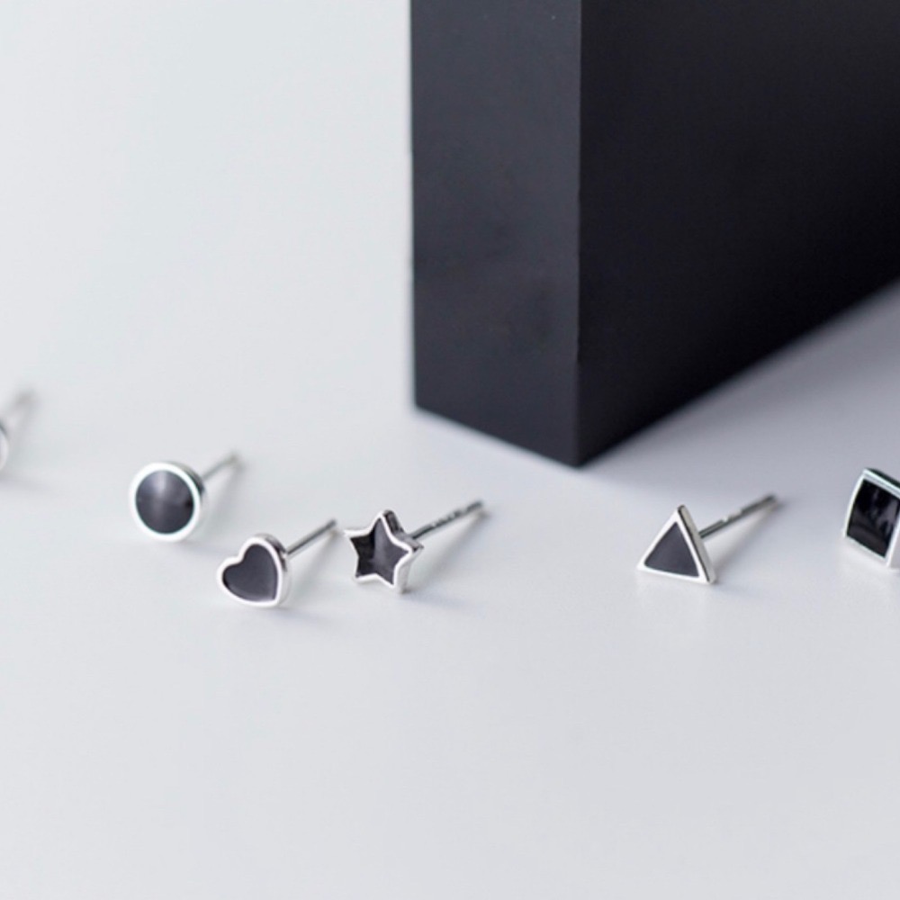 SUMMER 銀飾💫［925純銀］幾何系列多款純銀耳環 養耳抗過敏-細節圖2