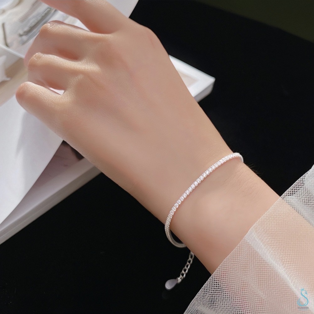 SUMMER韓 銀飾💫［925純銀］排滿鑽手鏈 純銀手鏈-細節圖8