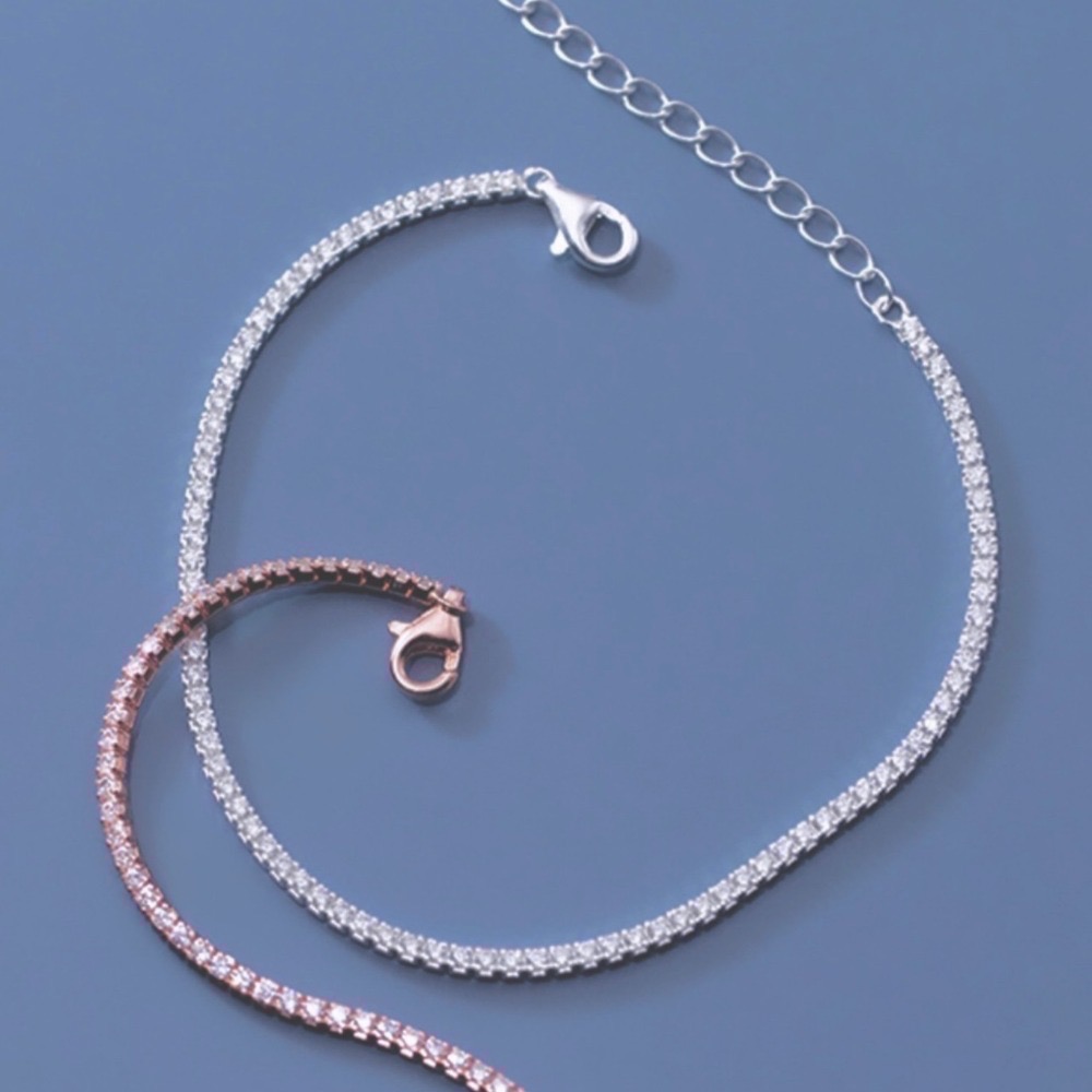 SUMMER韓 銀飾💫［925純銀］排滿鑽手鏈 純銀手鏈-細節圖5