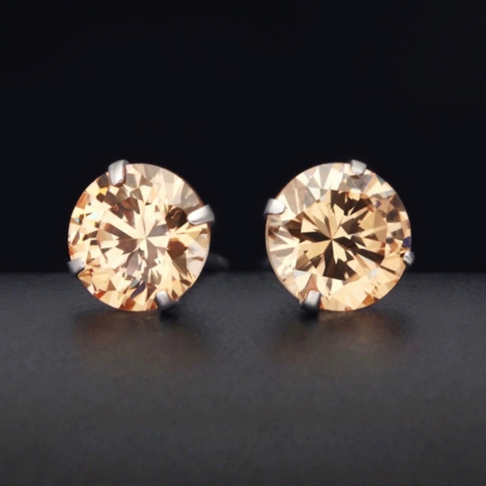 SUMMER 銀飾💫［925純銀］💎極簡水鑽耳針 （一對優惠價）彩鑽系列 平面服貼設計 純銀抗過敏 四爪鑽純銀耳環-細節圖8