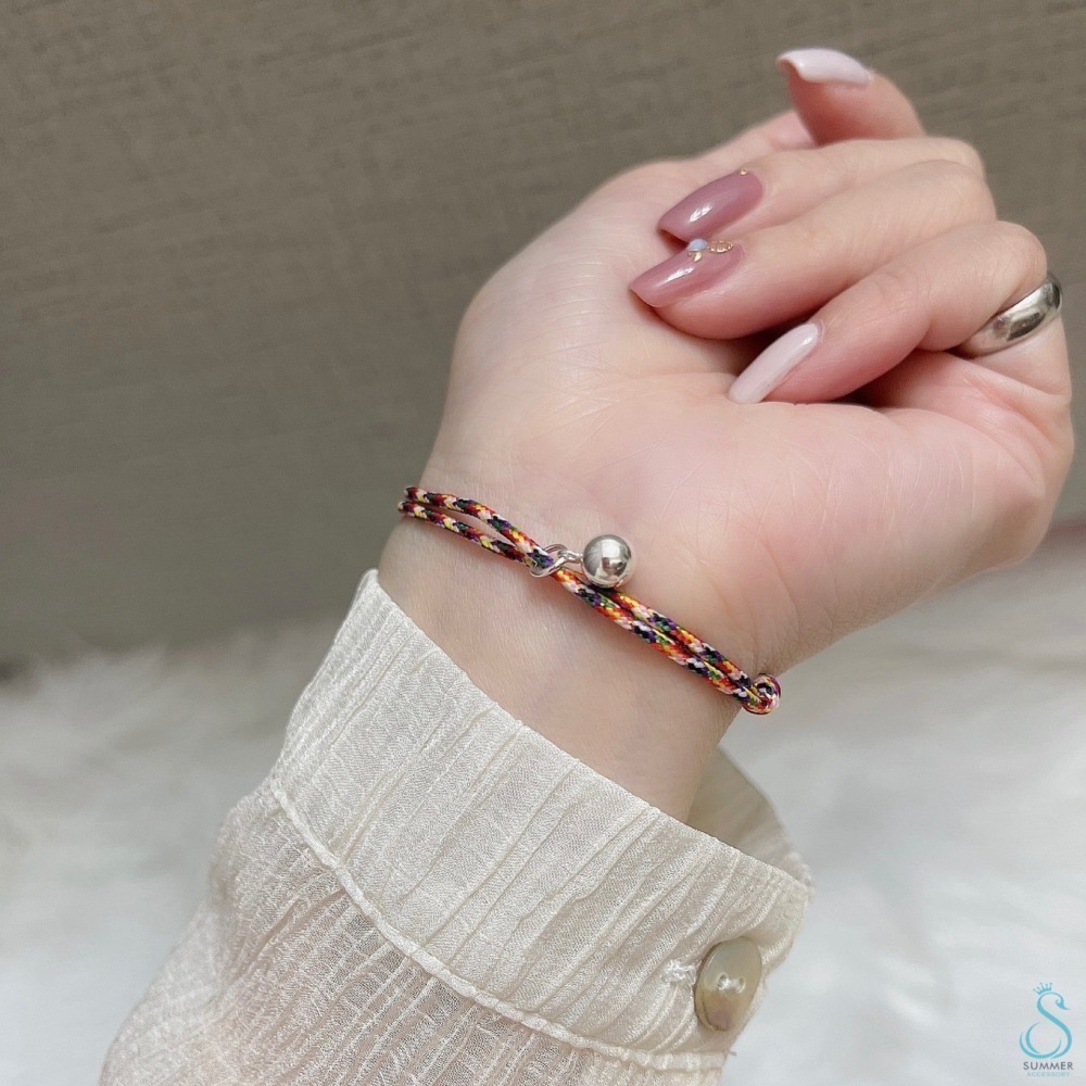 SUMMER 銀飾💫［925純銀］開運招財 避邪保平安 七色線手繩 含五色線功效 純銀手鍊-細節圖4