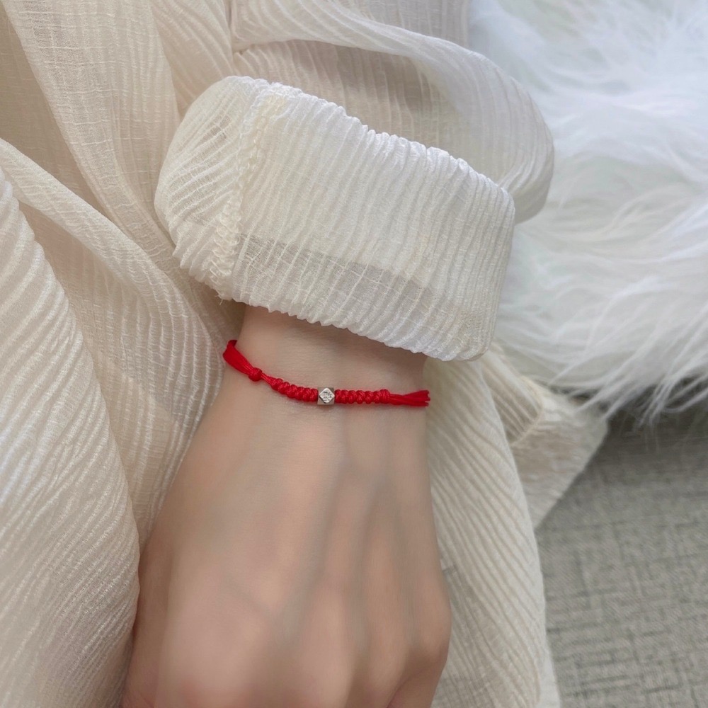 SUMMER 銀飾💫［925純銀］福字 手作紅繩手鍊 祈福 親子款 純銀手鏈-細節圖7