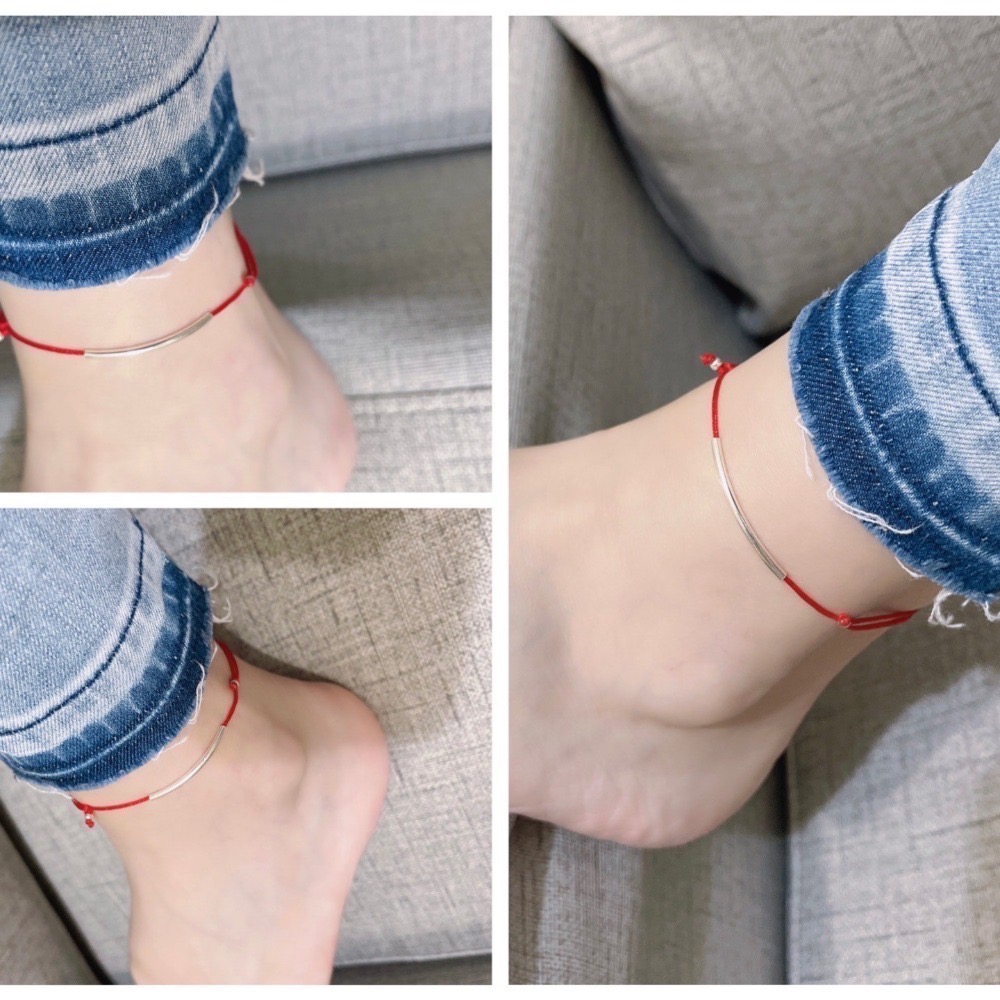 SUMMER 銀飾💫［925純銀］幸運紅繩 手鍊 腳鍊 轉運 招桃花姻緣 避邪黑繩情侶款腳鍊-細節圖6