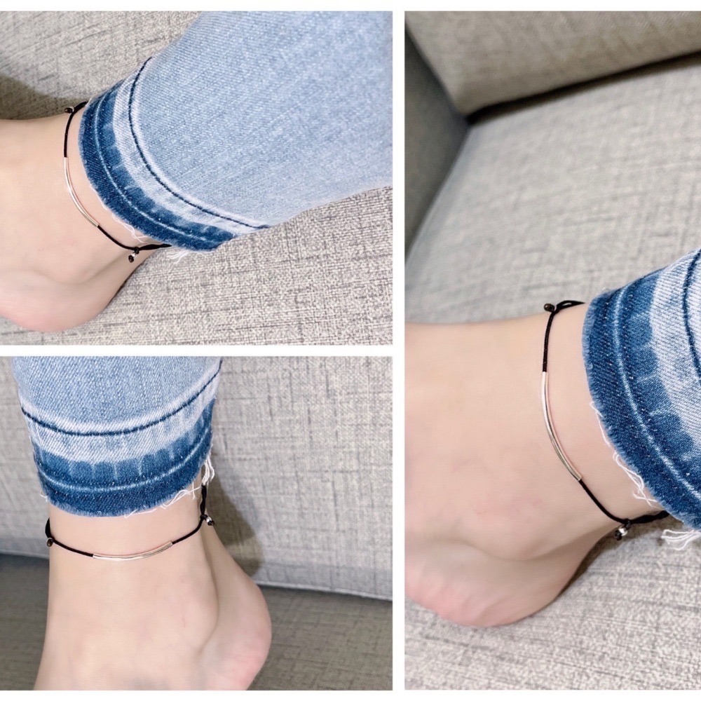 SUMMER 銀飾💫［925純銀］幸運紅繩 手鍊 腳鍊 轉運 招桃花姻緣 避邪黑繩情侶款腳鍊-細節圖7