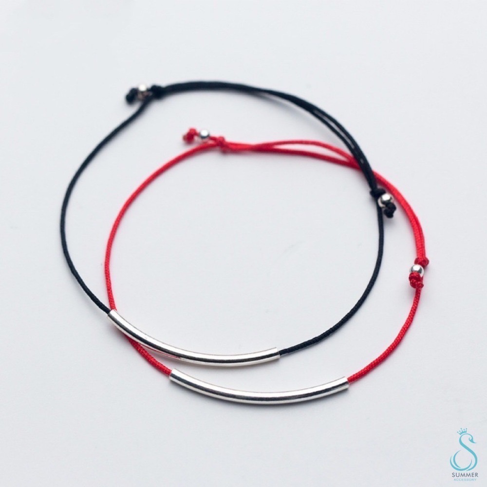 SUMMER 銀飾💫［925純銀］幸運紅繩 手鍊 腳鍊 轉運 招桃花姻緣 避邪黑繩情侶款腳鍊-細節圖9