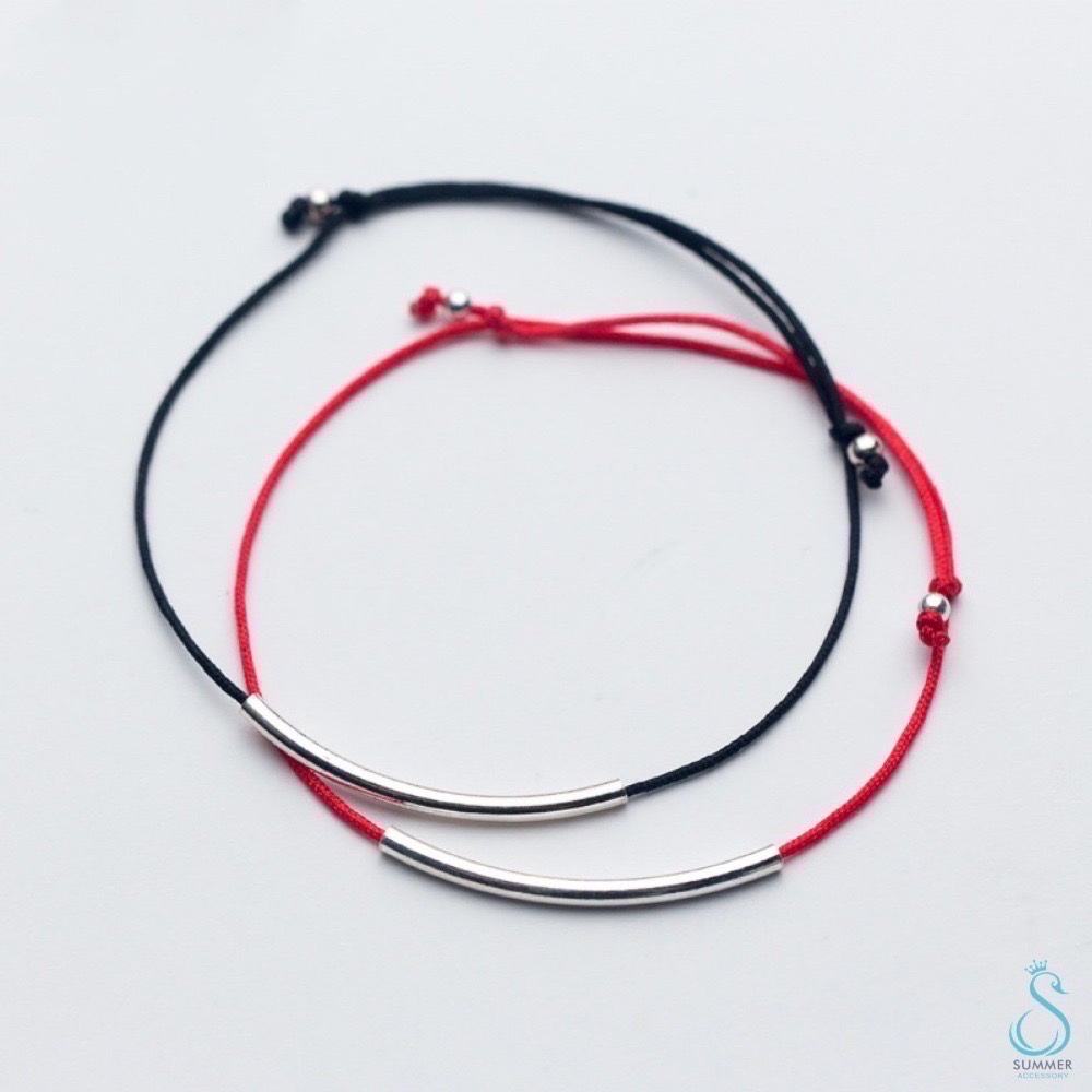 SUMMER 銀飾💫［925純銀］幸運紅繩 手鍊 腳鍊 轉運 招桃花姻緣 避邪黑繩情侶款腳鍊-細節圖9