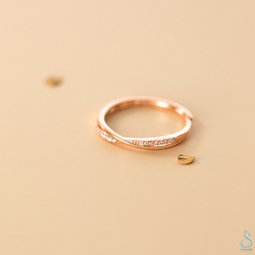 SUMMER 銀飾💫［925純銀］極細 交叉線戒 純銀戒指 純銀飾品 可調戒圍-細節圖8