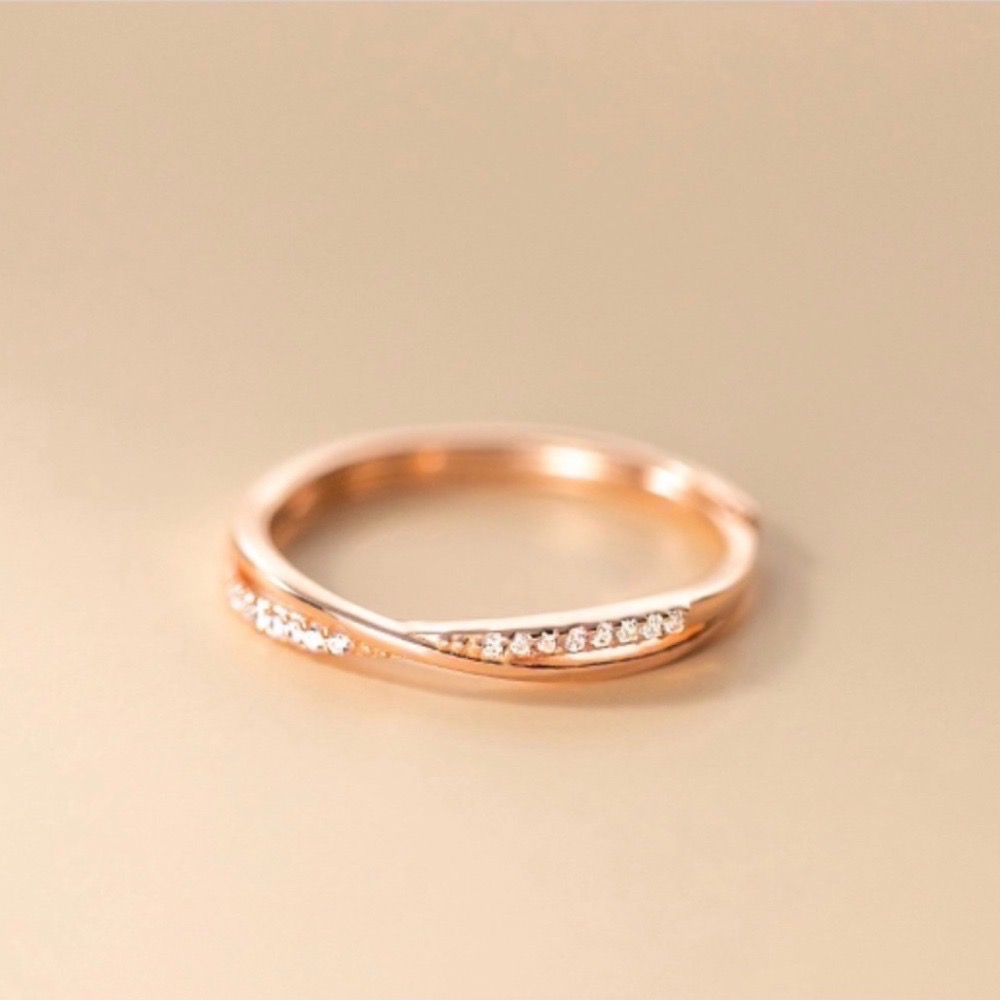 SUMMER 銀飾💫［925純銀］極細 交叉線戒 純銀戒指 純銀飾品 可調戒圍-細節圖4