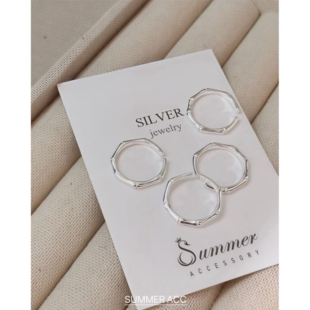 SUMMER 銀飾💫［925純銀］防小人🎋（節節高升）竹節尾戒 ［代購/香港正生純銀］純銀戒指-細節圖4