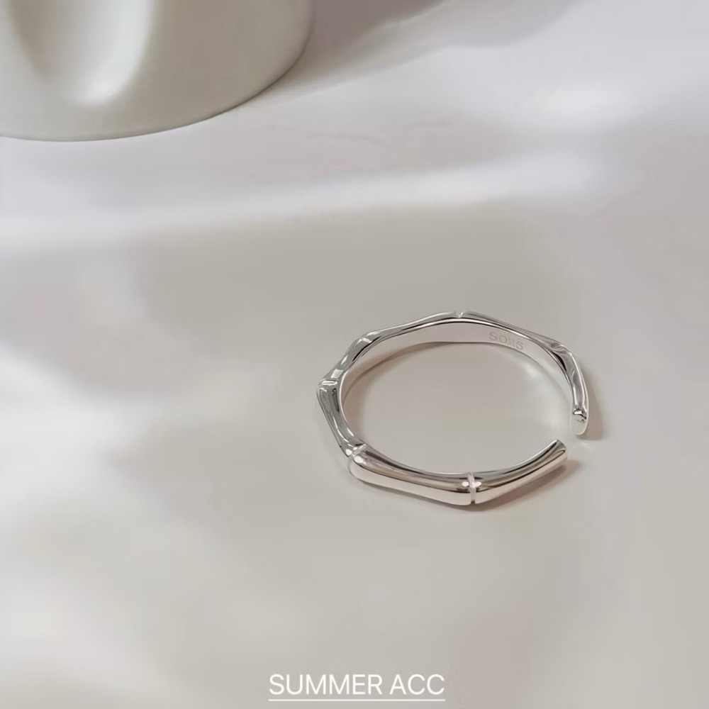SUMMER 銀飾💫［925純銀］防小人🎋（節節高升）竹節尾戒 ［代購/香港正生純銀］純銀戒指-細節圖9