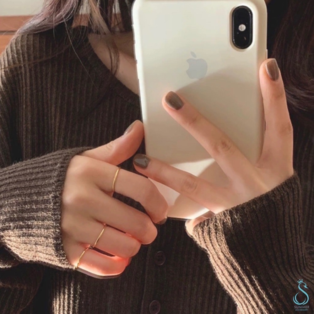 SUMMER韓 銀飾💫［925純銀］百搭基礎款 多尺寸極細線戒 尾戒 純銀戒指 玫瑰金戒指 指骨戒 關節戒-細節圖6