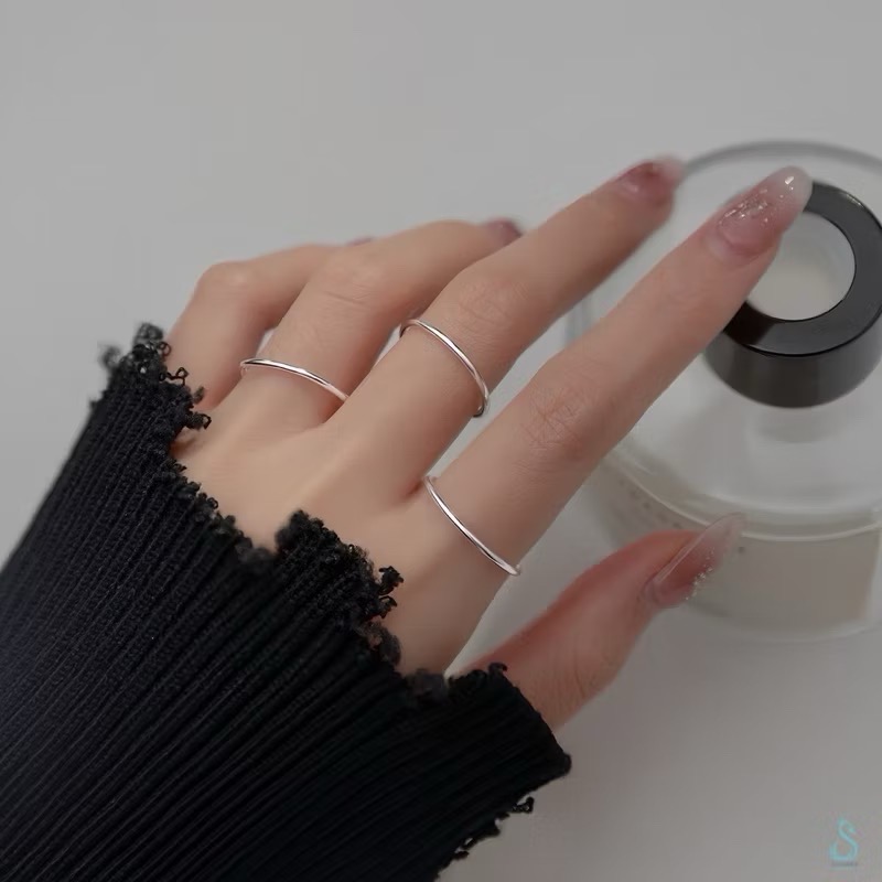 SUMMER韓 銀飾💫［925純銀］百搭基礎款 多尺寸極細線戒 尾戒 純銀戒指 玫瑰金戒指 指骨戒 關節戒-細節圖5