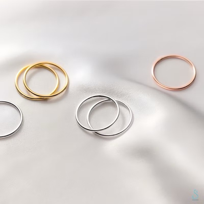 SUMMER韓 銀飾💫［925純銀］百搭基礎款 多尺寸極細線戒 尾戒 純銀戒指 玫瑰金戒指 指骨戒 關節戒-細節圖9