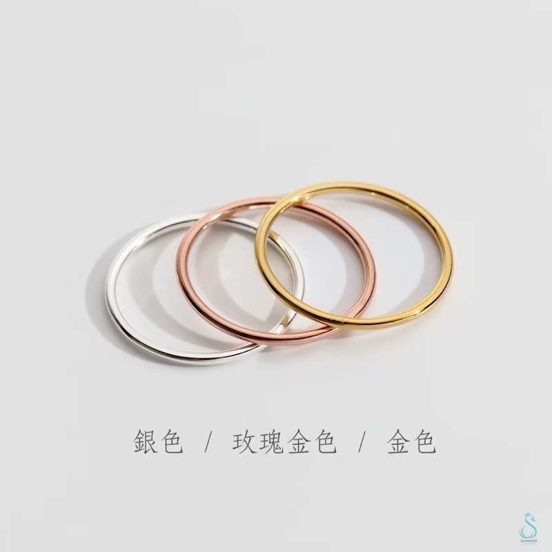 SUMMER韓 銀飾💫［925純銀］百搭基礎款 多尺寸極細線戒 尾戒 純銀戒指 玫瑰金戒指 指骨戒 關節戒-細節圖2