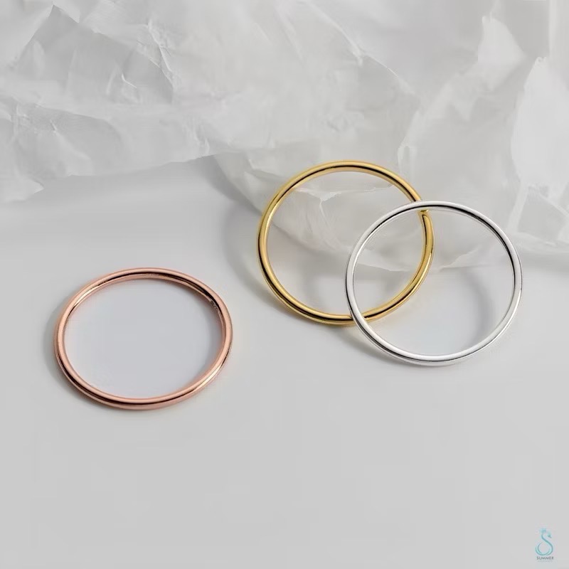 SUMMER韓 銀飾💫［925純銀］百搭基礎款 多尺寸極細線戒 尾戒 純銀戒指 玫瑰金戒指 指骨戒 關節戒-細節圖7