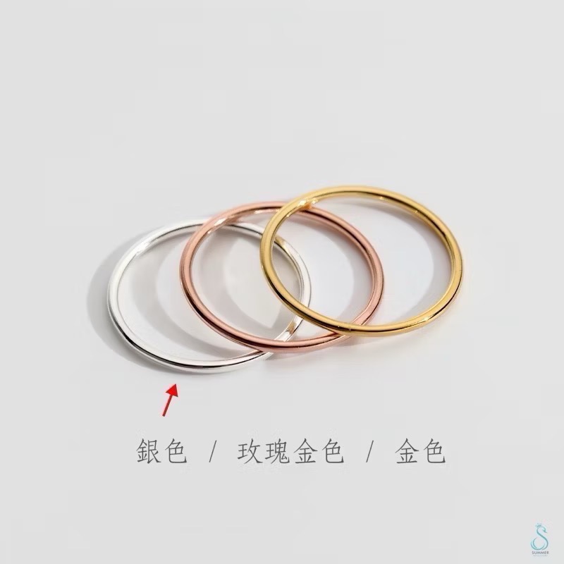 SUMMER韓 銀飾💫［925純銀］百搭基礎款 多尺寸極細線戒 尾戒 純銀戒指 玫瑰金戒指 指骨戒 關節戒-規格圖10