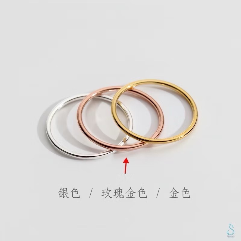 SUMMER韓 銀飾💫［925純銀］百搭基礎款 多尺寸極細線戒 尾戒 純銀戒指 玫瑰金戒指 指骨戒 關節戒-規格圖10