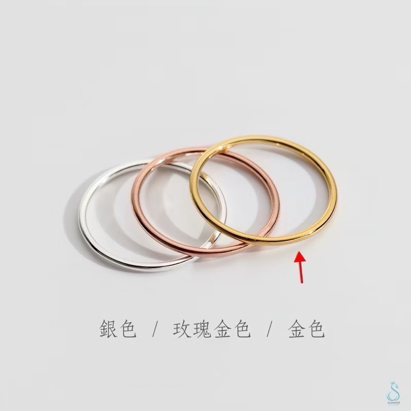 SUMMER韓 銀飾💫［925純銀］百搭基礎款 多尺寸極細線戒 尾戒 純銀戒指 玫瑰金戒指 指骨戒 關節戒-規格圖10
