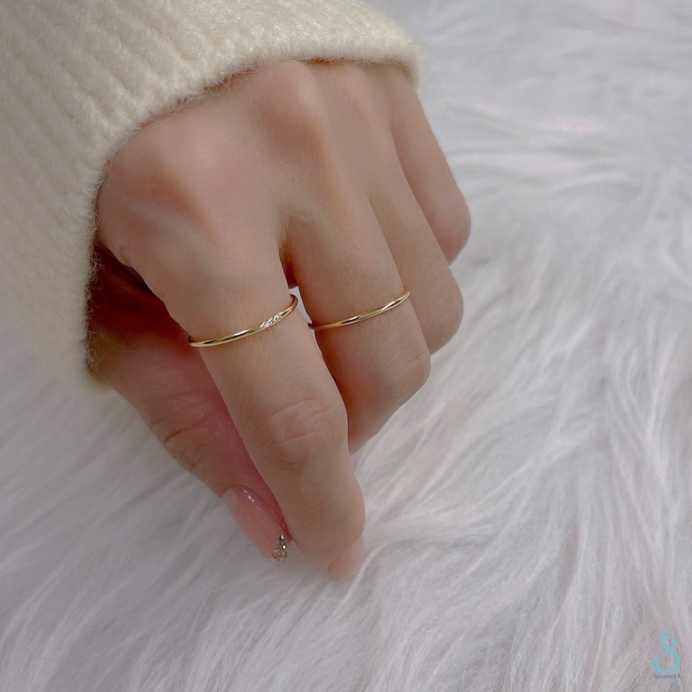 SUMMER 銀飾💫［925純銀］極細排鑽線戒 純銀戒指-細節圖5