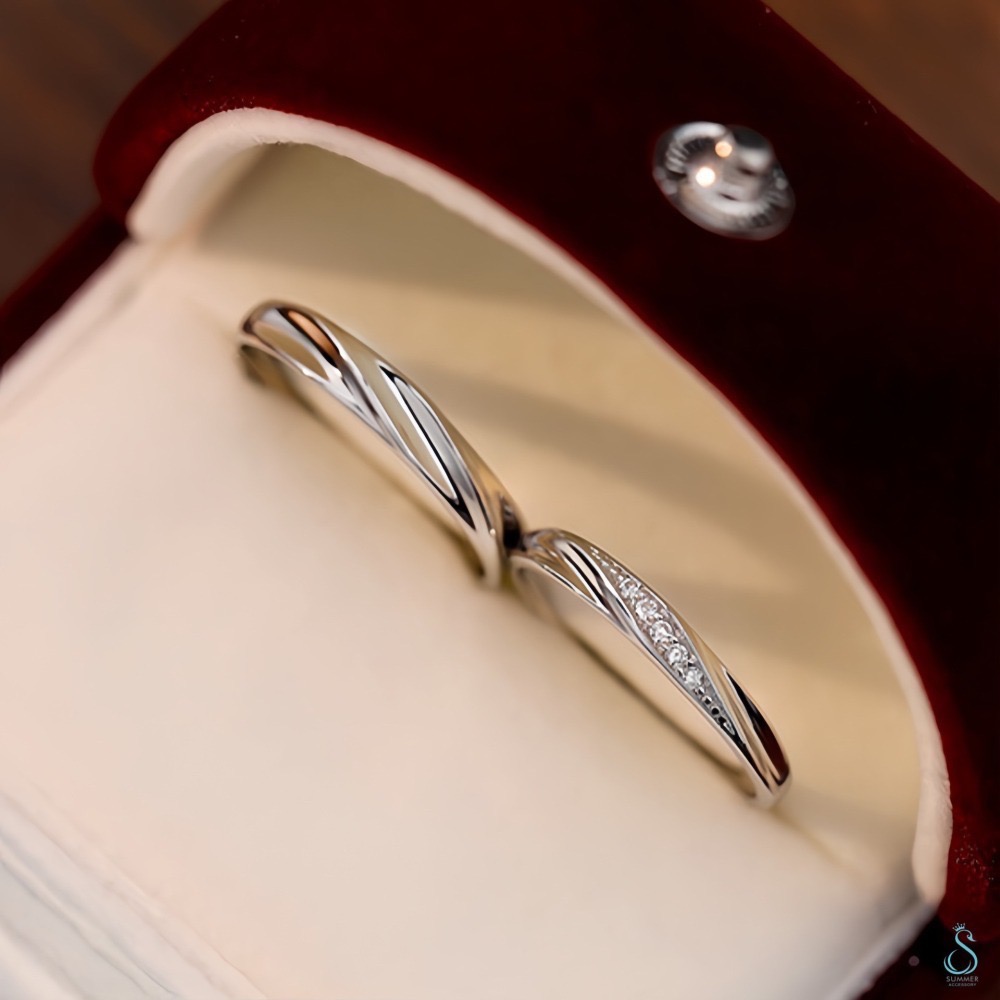 SUMMER 銀飾💫［925純銀］精緻簡約情侶對戒💑男女對戒 純銀戒指-細節圖4