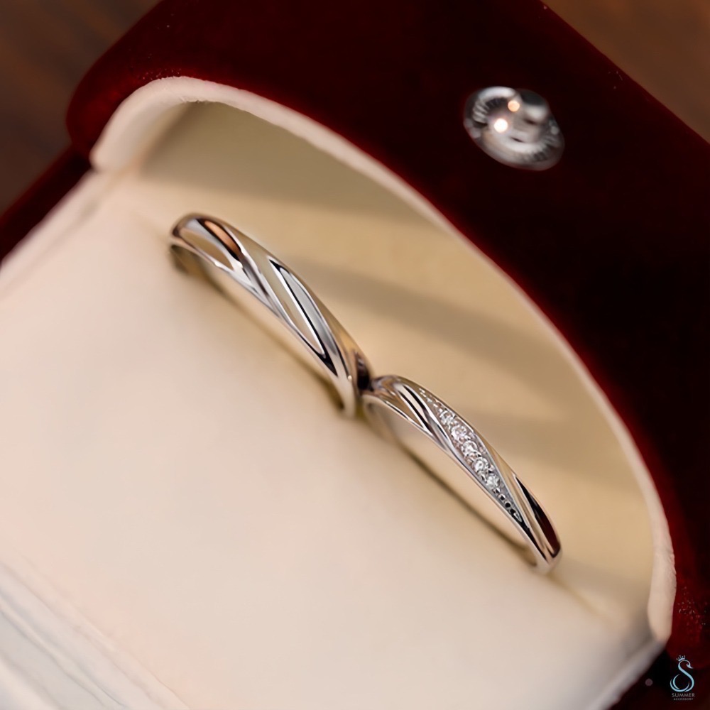 SUMMER 銀飾💫［925純銀］精緻簡約情侶對戒💑男女對戒 純銀戒指-細節圖4