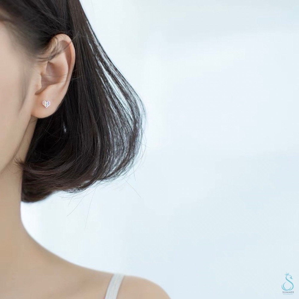 SUMMER韓 銀飾💫［925純銀］愛的彩虹🌈 針式耳環 轉珠耳環 鎖珠式耳環 純銀耳環 純銀飾品-細節圖4