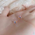 SUMMER韓 銀飾💫［925純銀］愛的彩虹🌈 針式耳環 轉珠耳環 鎖珠式耳環 純銀耳環 純銀飾品-規格圖9