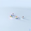 SUMMER韓 銀飾💫［925純銀］愛的彩虹🌈 針式耳環 轉珠耳環 鎖珠式耳環 純銀耳環 純銀飾品-規格圖9