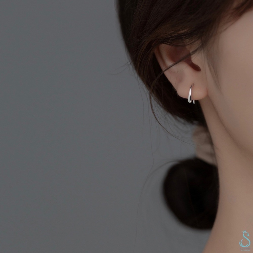 SUMMER韓 銀飾💫［925純銀］小水滴耳環  全純銀不過敏 舒適服貼 洗澡睡覺不用摘 百搭基本款 純銀耳環-細節圖5