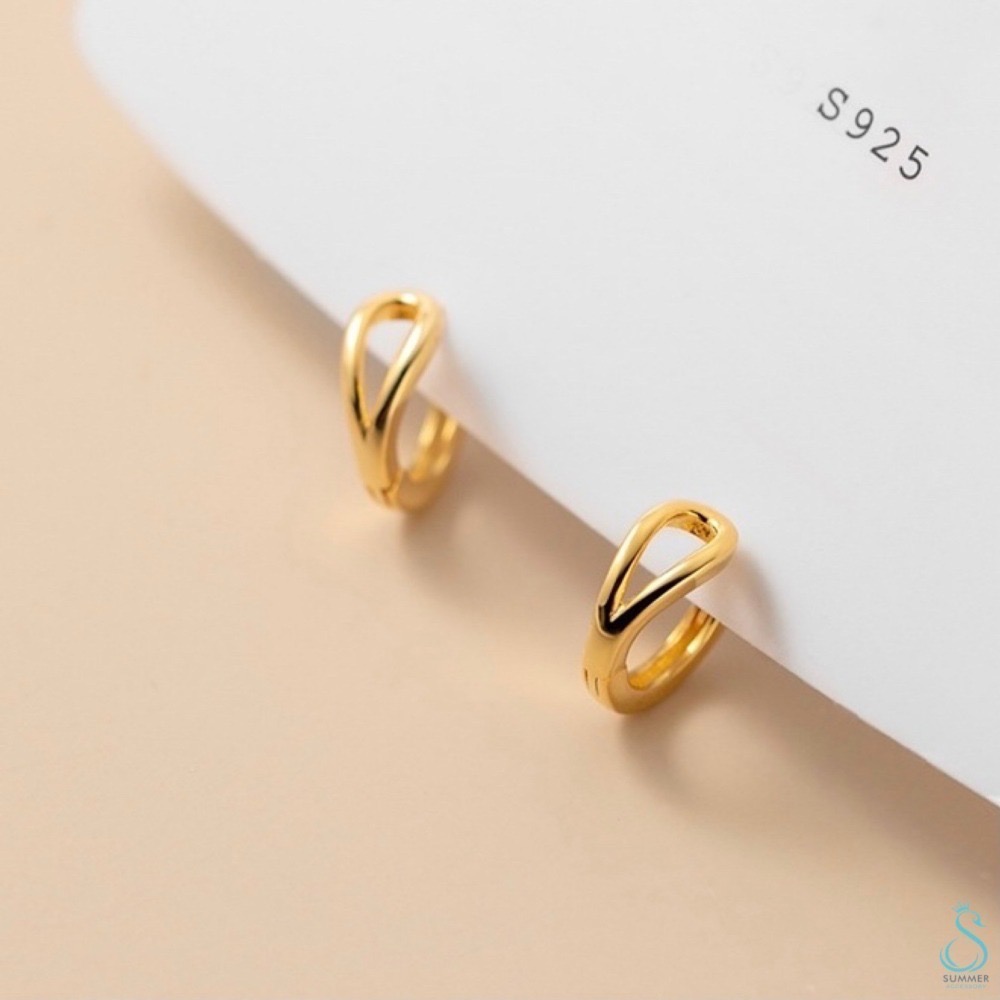 SUMMER韓 銀飾💫［925純銀］💧水滴耳環 耳扣耳環  耳扣 純銀耳環 純銀飾品 韓國銀飾-細節圖2