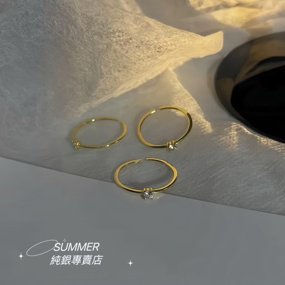 SUMMER 銀飾💫［925純銀］極緻閃鑽戒 細線戒 單鑽戒 純銀戒指-細節圖5