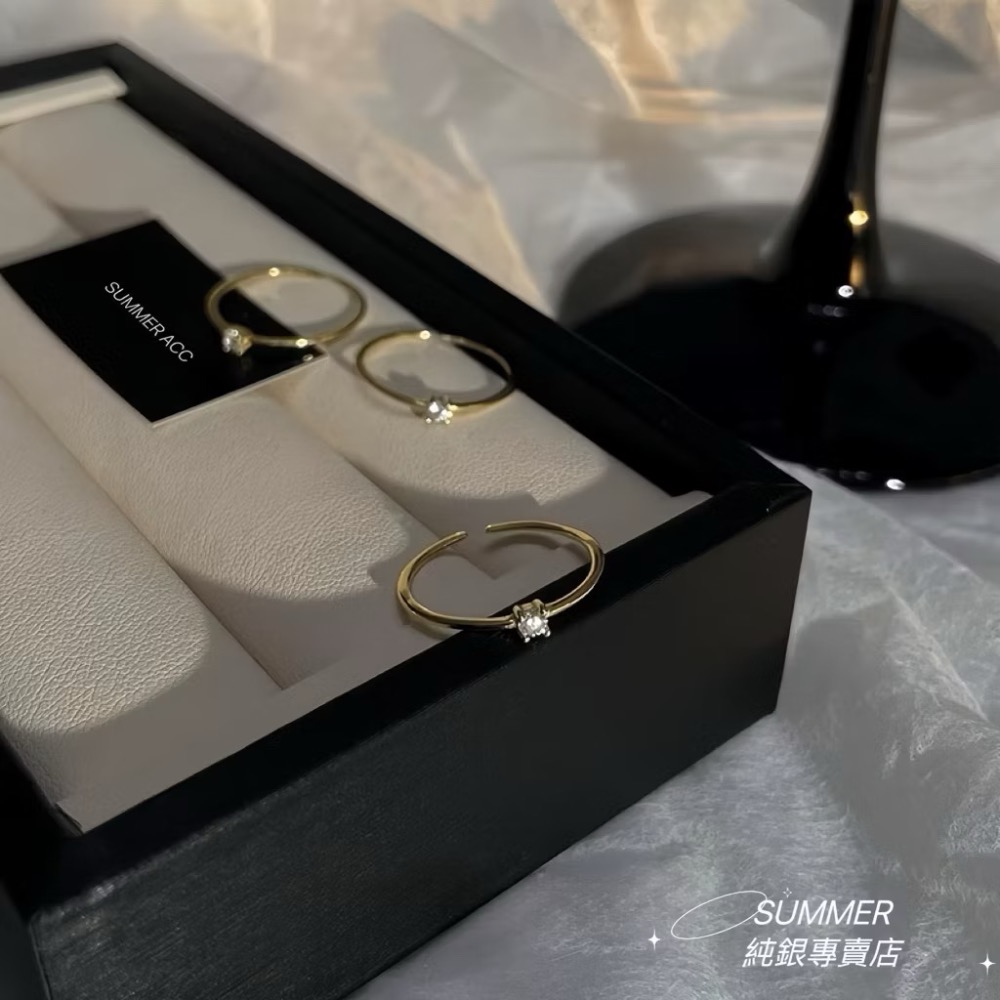 SUMMER 銀飾💫［925純銀］極緻閃鑽戒 細線戒 單鑽戒 純銀戒指-細節圖8