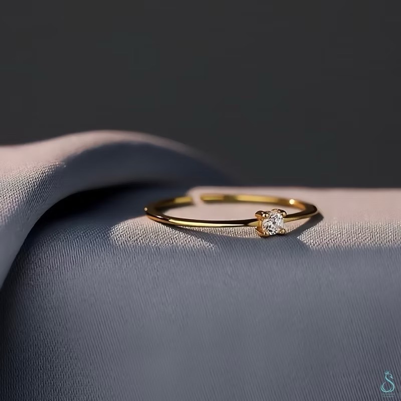 SUMMER 銀飾💫［925純銀］極緻閃鑽戒 細線戒 單鑽戒 純銀戒指-細節圖6